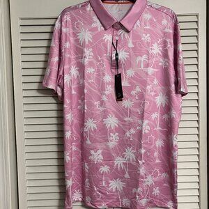 Obla Mens Golf Polo Shirts Short Sleeve Dry Fit Performance Moisture Wick sz L